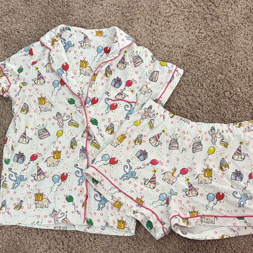 Roller rabbit Birthday Animal Print Pajama Set